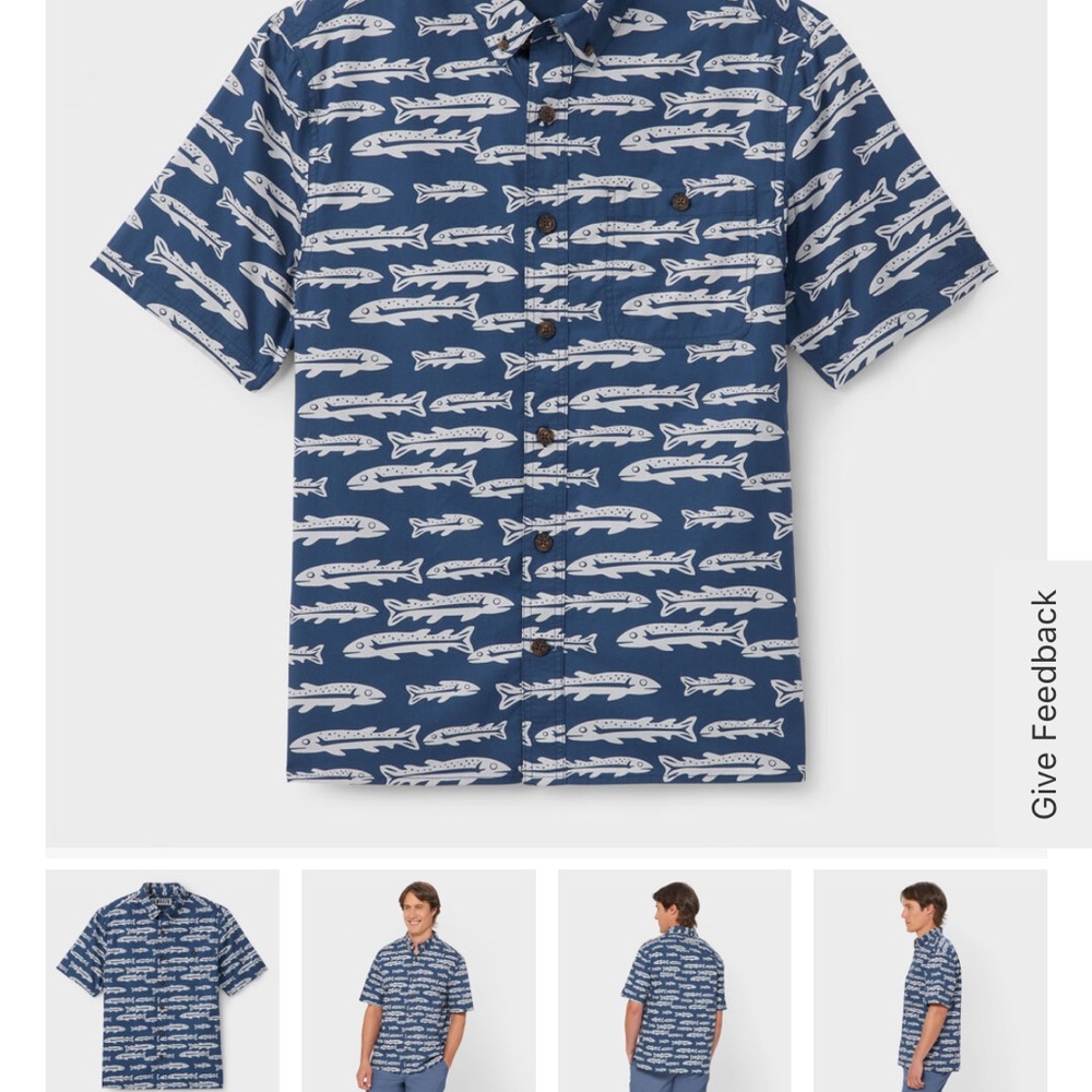 NWT Duluth Trading Co Men’s 3XL Action Shirt Blue Alligator Print Short Sleeve - Picture 7 of 8
